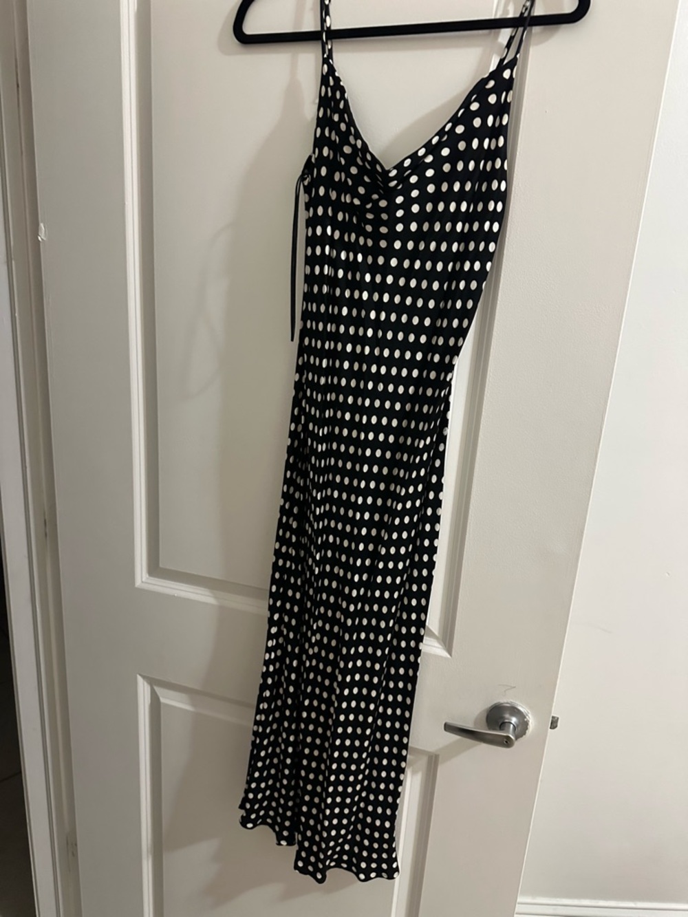 Zara Black and White Polka Dot Slip Dress - Womens